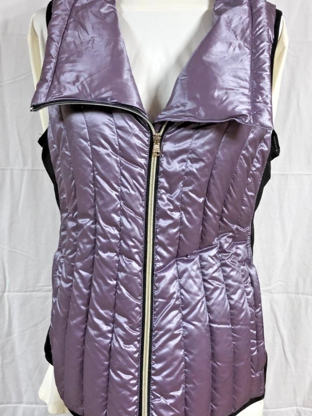 Calvin Klein Performance Premium Down Puffer Vest Size Large Purple Full Zip